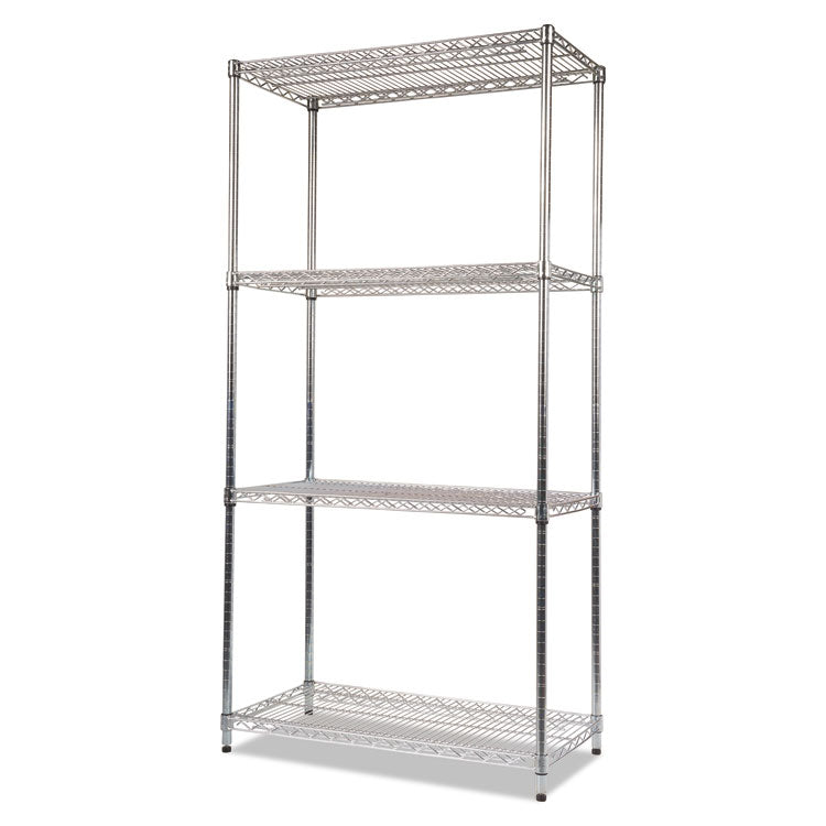 Alera® NSF Certified Industrial Four-Shelf Wire Shelving Kit, 36w x 18d x 72h, Silver (ALESW503618SR) 1 Kit