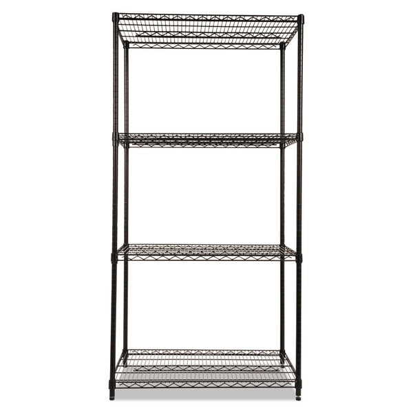 Alera® NSF Certified Industrial Four-Shelf Wire Shelving Kit, 36w x 24d x 72h, Black (ALESW503624BL)