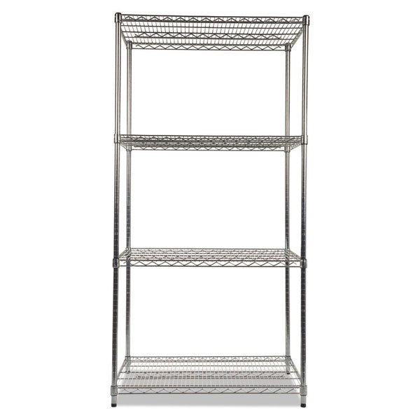 Alera® NSF Certified Industrial Four-Shelf Wire Shelving Kit, 36w x 24d x 72h, Silver (ALESW503624SR)