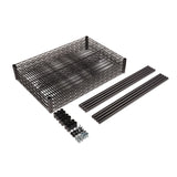 Alera® NSF Certified Industrial Four-Shelf Wire Shelving Kit, 48w x 18d x 72h, Black (ALESW504818BL) Each