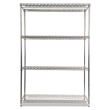 Alera® NSF Certified Industrial Four-Shelf Wire Shelving Kit, 48w x 18d x 72h, Silver (ALESW504818SR)