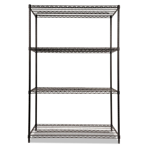 Alera® NSF Certified Industrial Four-Shelf Wire Shelving Kit, 48w x 24d x 72h, Black (ALESW504824BL)