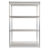 Alera® NSF Certified Industrial Four-Shelf Wire Shelving Kit, 48w x 24d x 72h, Silver (ALESW504824SR)