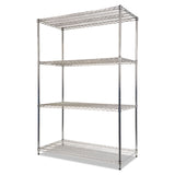 Alera® NSF Certified Industrial Four-Shelf Wire Shelving Kit, 48w x 24d x 72h, Silver (ALESW504824SR)