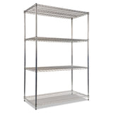 Alera® NSF Certified Industrial Four-Shelf Wire Shelving Kit, 48w x 24d x 72h, Silver (ALESW504824SR)