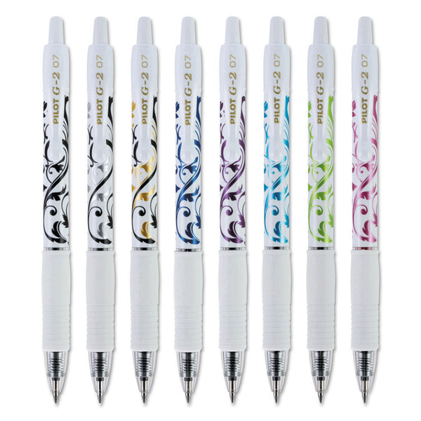 Pilot® G2 Fashion Premium Gel Pen, Retractable, Fine 0.7 mm, Five Assorted Ink and Barrel Colors, 5/Pack (PIL31392)