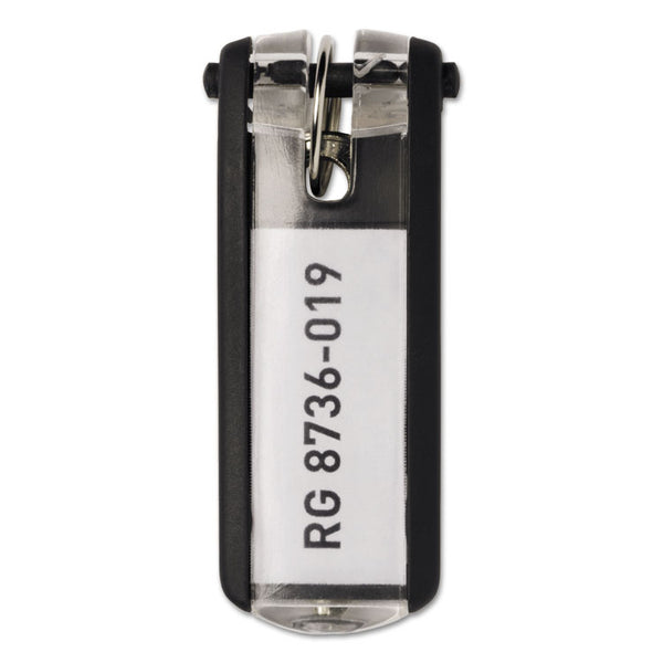 Durable® Key Tags for Locking Key Cabinets, Plastic, 1.13 x 2.75, Black, 6/Pack (DBL195701)