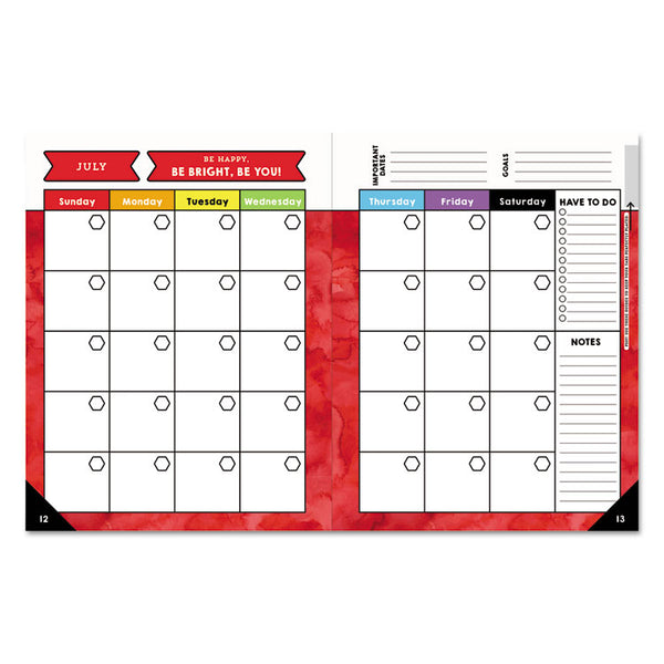 Carson-Dellosa Education Teacher Planner, Weekly/Monthly, Two-Page Spread (Seven Classes), 10.88 x 8.38, Balloon Theme, Black Cover (CDP105000) Each