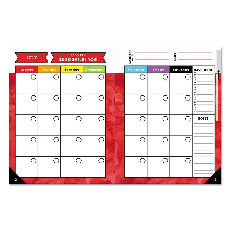 Carson-Dellosa Education Teacher Planner, Weekly/Monthly, Two-Page Spread (Seven Classes), 10.88 x 8.38, Balloon Theme, Black Cover (CDP105000) Each