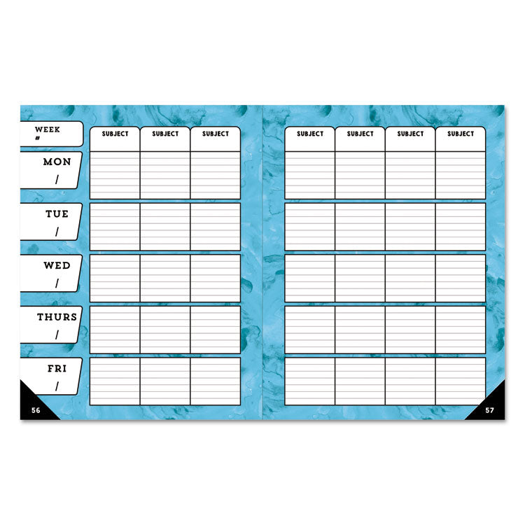 Carson-Dellosa Education Teacher Planner, Weekly/Monthly, Two-Page Spread (Seven Classes), 10.88 x 8.38, Balloon Theme, Black Cover (CDP105000) Each