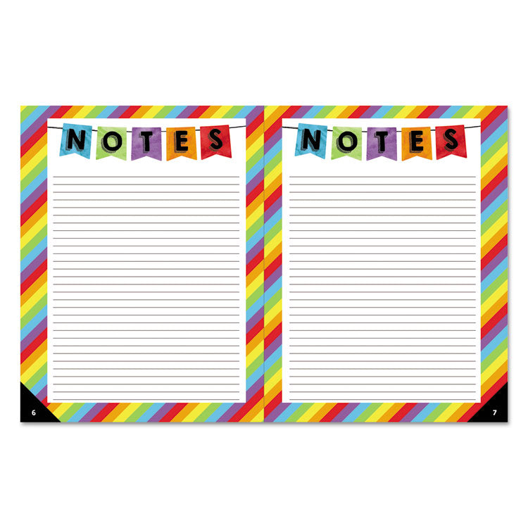 Carson-Dellosa Education Teacher Planner, Weekly/Monthly, Two-Page Spread (Seven Classes), 10.88 x 8.38, Balloon Theme, Black Cover (CDP105000) Each