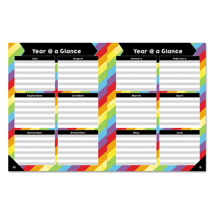 Carson-Dellosa Education Teacher Planner, Weekly/Monthly, Two-Page Spread (Seven Classes), 10.88 x 8.38, Balloon Theme, Black Cover (CDP105000) Each