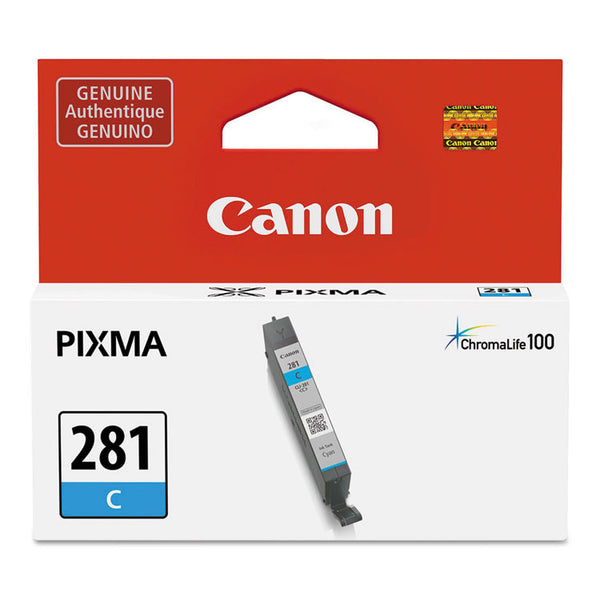 Canon® 2088C001 (CLI-281) ChromaLife100+ Ink, 259 Page-Yield, Cyan (CNM2088C001)