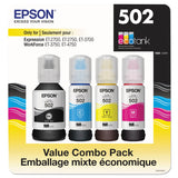 Epson® T5021-4-SVH (502) Ink, 7,500/6,000 Page-Yield, Black/Cyan/Magenta/Yellow (EPST50214SVH) Pack of 4