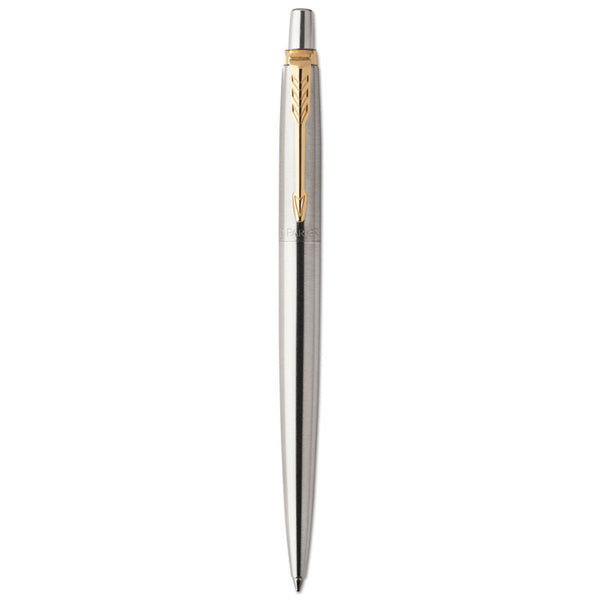Parker® Jotter Gel Pen, Retractable, Medium 0.7 mm, Black Ink, Stainless Steel Barrel (PAR2020647)