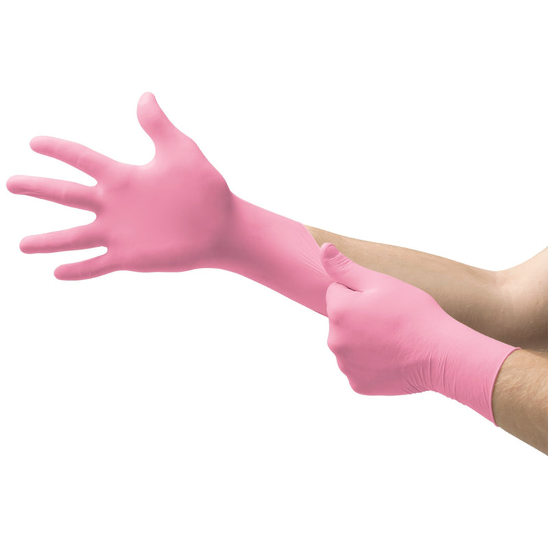 Micro-Touch® NitraFree™ Exam Glove Medium NonSterile Nitrile Standard Cuff Length Textured Fingertips Pink Chemo Tested (693951_CS) 10/CS