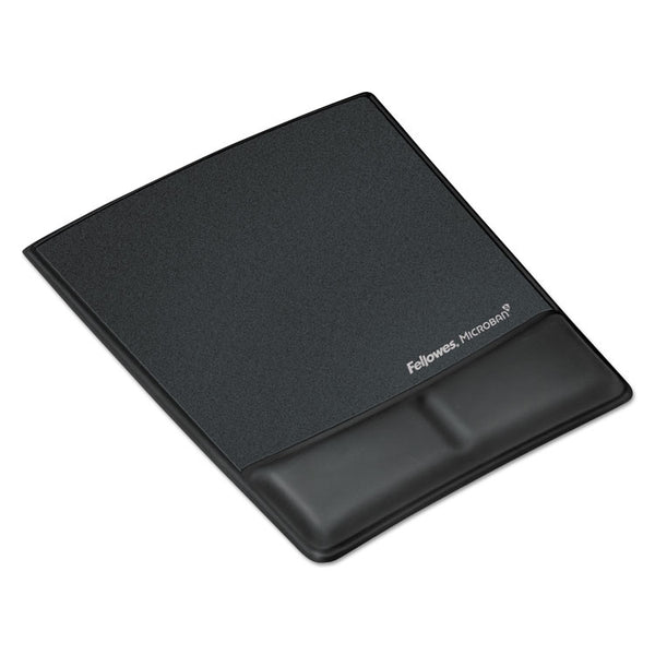 Fellowes® Ergonomic Memory Foam Wrist Rest with Attached Mouse Pad, 8.25 x 9.87, Black (FEL9180901)