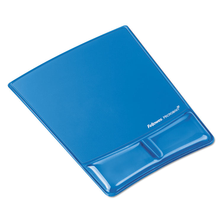 Fellowes® Gel Wrist Support with Attached Mouse Pad, 8.25 x 9.87, Blue (FEL9182201)