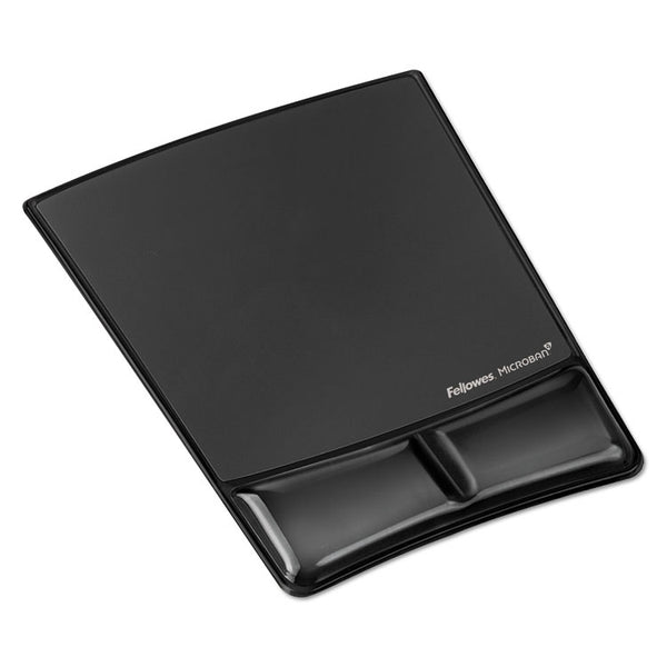 Fellowes® Gel Wrist Support with Attached Mouse Pad, 8.25 x 9.87, Black (FEL9182301)