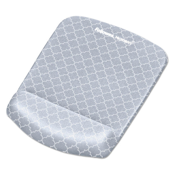 Fellowes® PlushTouch Mouse Pad with Wrist Rest, 7.25 x 9.37, Lattice Design (FEL9549701)