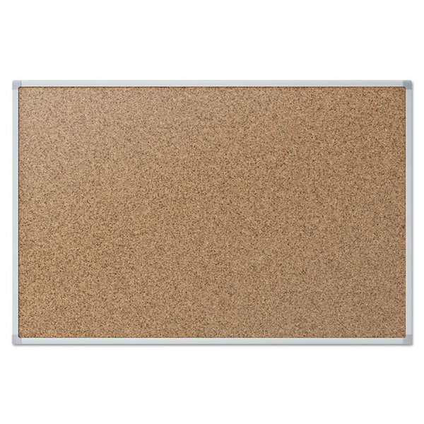 Mead® Cork Bulletin Board, 36 x 24, Tan Surface, Silver Aluminum Frame (MEA85361)