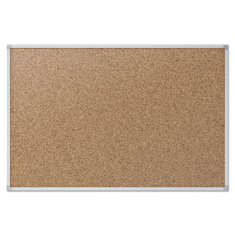 Mead® Cork Bulletin Board, 36 x 24, Tan Surface, Silver Aluminum Frame (MEA85361) Each