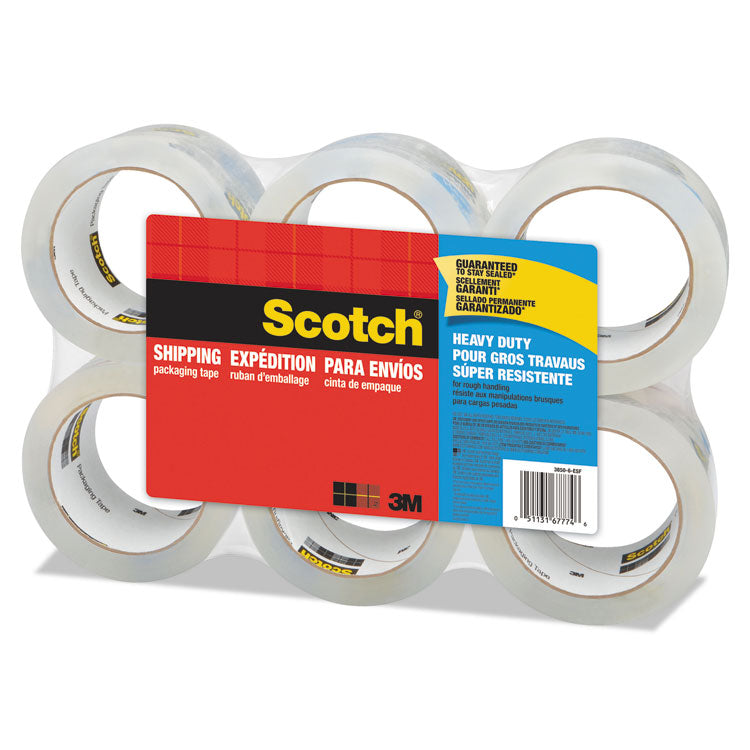 Scotch® 3850 Heavy-Duty Packaging Tape, 3" Core, 1.88" x 54.6 yds, Clear, 6/Pack (MMM38506) 6 Rolls