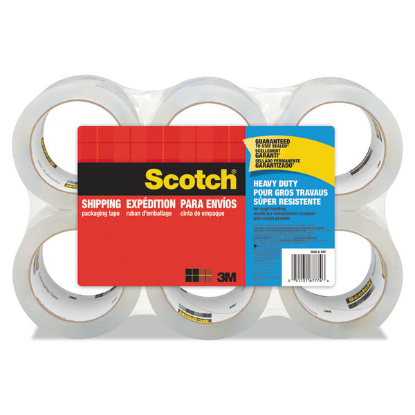 Scotch® 3850 Heavy-Duty Packaging Tape, 3" Core, 1.88" x 54.6 yds, Clear, 6/Pack (MMM38506)