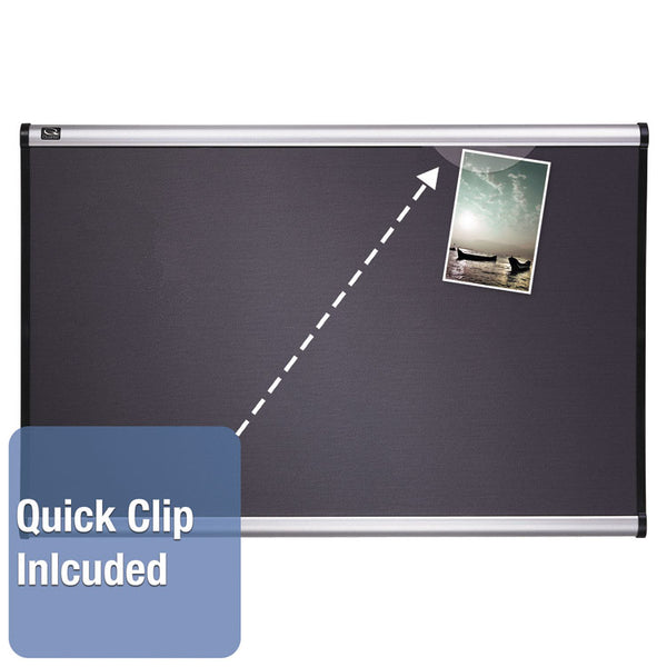 Quartet® Prestige Gray Diamond Mesh Bulletin Board, 36 x 24, Gray Surface, Silver Aluminum/Plastic Frame (QRTB443A)