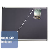 Quartet® Prestige Plus Magnetic Fabric Bulletin Boards, 48 x 36, Gray Surface, Silver Aluminum Frame (QRTMB544A) Each