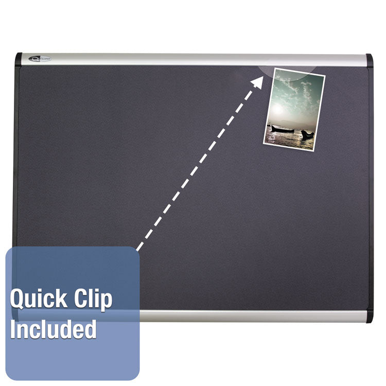 Quartet® Prestige Plus Magnetic Fabric Bulletin Boards, 48 x 36, Gray Surface, Silver Aluminum Frame (QRTMB544A) Each