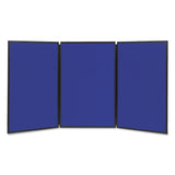 Quartet® Show-It! Display System, Three-Panel Display, 72 x 36, Blue/Gray Surface, Black PVC Frame (QRTSB93513Q)