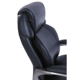 SertaPedic® Cosset High-Back Executive Chair, Supports Up to 275 lb, 18.75" to 21.75" Seat Height, Black Seat/Back, Slate Base (SRJ48965) Each