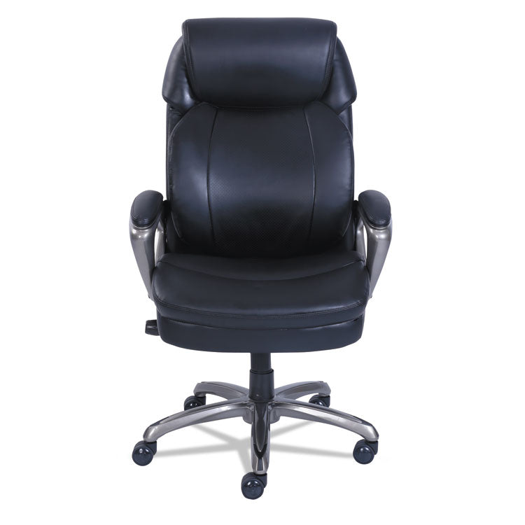 SertaPedic® Cosset High-Back Executive Chair, Supports Up to 275 lb, 18.75" to 21.75" Seat Height, Black Seat/Back, Slate Base (SRJ48965) Each