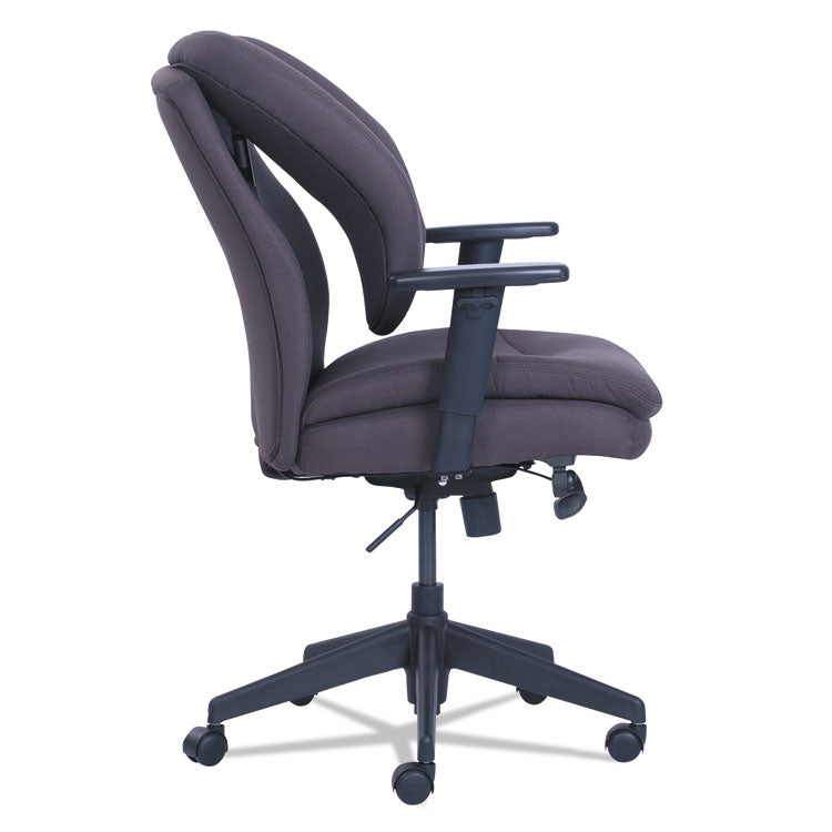 SertaPedic® Cosset Ergonomic Task Chair, Supports Up to 275 lb, 19.5" to 22.5" Seat Height, Gray Seat/Back, Black Base (SRJ48967B) Each