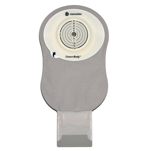 Esteem Body™ Ostomy Pouch One-Piece System 11 Inch Length Convex, Trim To Fit 10 to 45 mm Stoma Drainable (1243465_BX) 10/BX