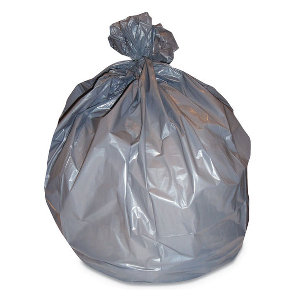 Heritage High-Density Waste Can Liners, 60 gal, 22 microns, 38" x 60", Silver, 150/Carton (HERZ7660WS) Case of 150