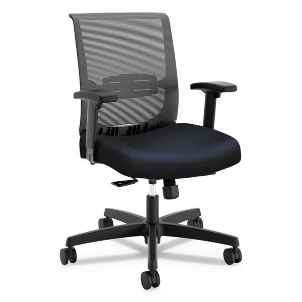 HON® Convergence Mid-Back Task Chair, Synchro-Tilt and Seat Glide, Supports Up to 275 lb, Navy Seat, Black Back/Base (HONCMY1ACU98)