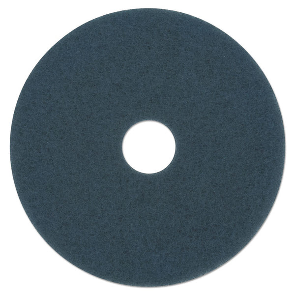 Boardwalk® Scrubbing Floor Pads, 14" Diameter, Blue, 5/Carton (BWK4014BLU)