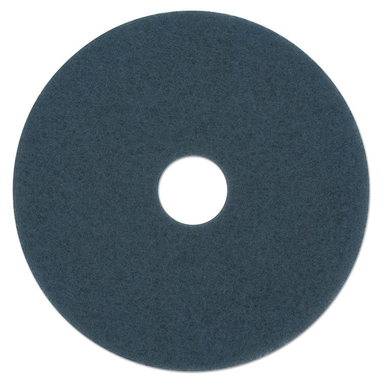 Boardwalk® Scrubbing Floor Pads, 16" Diameter, Blue, 5/Carton (BWK4016BLU)
