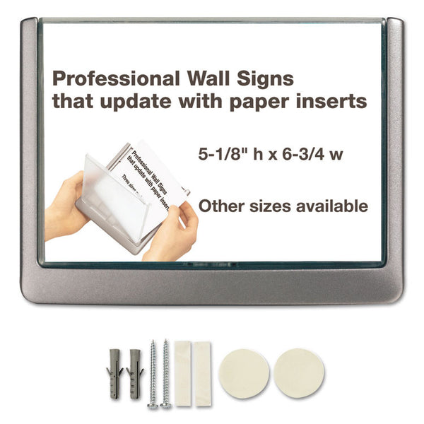 Durable® Click Sign Holder For Interior Walls, 6.75 x 0.63 x 5.13, Gray (DBL497737)