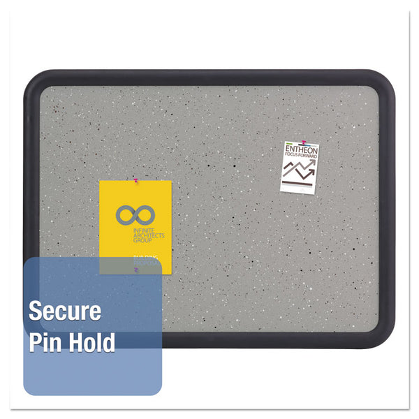 Quartet® Contour Granite Board, 48 x 36, Granite Gray Surface, Black Plastic Frame (QRT699375)