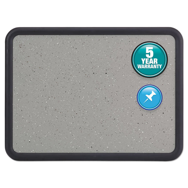 Quartet® Contour Granite Board, 36 x 24, Granite Gray Surface, Black Plastic Frame (QRT699370)