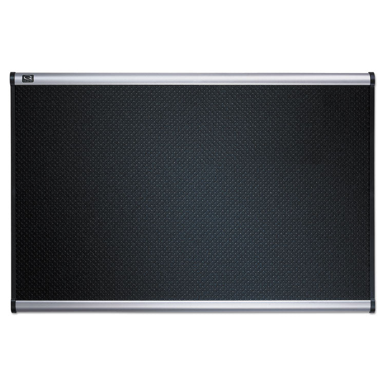 Quartet® Prestige Embossed Foam Bulletin Board, 36 x 24, Black Surface, Silver Aluminum Frame (QRTB343A)