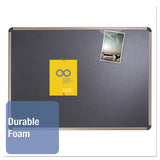 Quartet® Prestige Euro-Style Embossed Foam Bulletin Board, 48 x 34.44, Black Surface, Euro Titanium Aluminum Frame (QRTB364T) Each