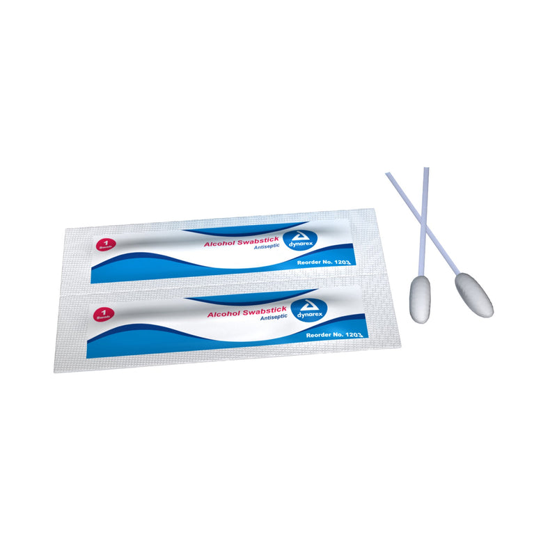 Dynarex® Impregnated Swabstick 70% Strength Isopropyl Alcohol Individual Packet NonSterile (768924_BX) 50/BX