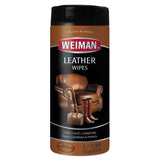 Weiman Products Leather Wipes, 8" x 7", 30/Tub  (WMN91) Each