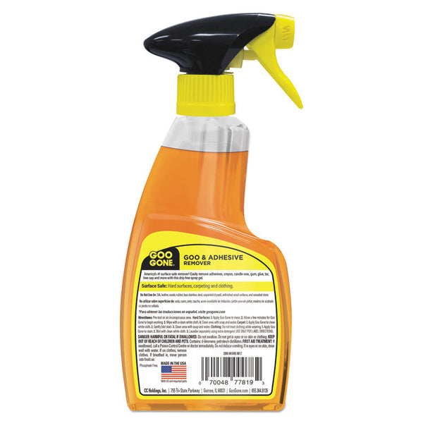 Goo Gone® Spray Gel Cleaner, Citrus Scent, 12 oz Spray Bottle (WMN2096EA) Each