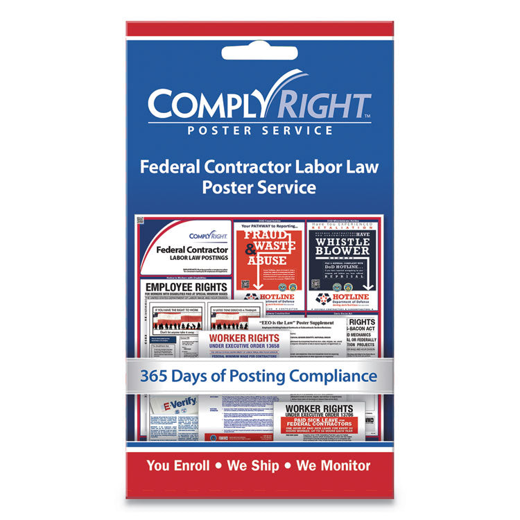 ComplyRight® Labor Law Poster Service, "Federal Contractor Labor Law", 4 x 7 (COS098435) Each