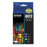 Epson® T802120-BCS (802) DURABrite Ultra Ink, 650/900 Page-Yield, Black/Cyan/Magenta/Yellow (EPST802120BCS) Pack of 4